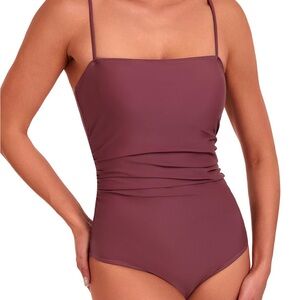 Elegant Mauve One-Piece Swimsuit